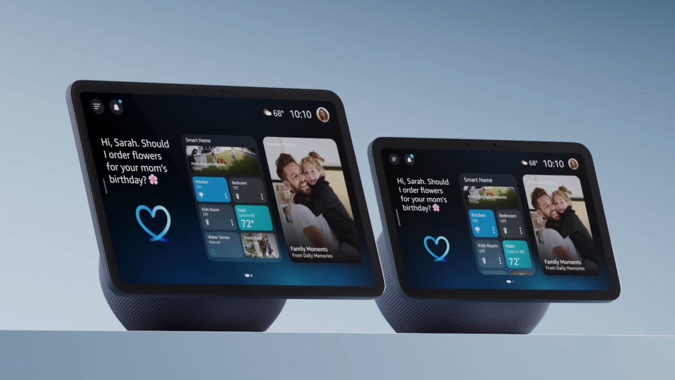 Amazon Echo Show 11 and Echo Show 8 smart displays side by side